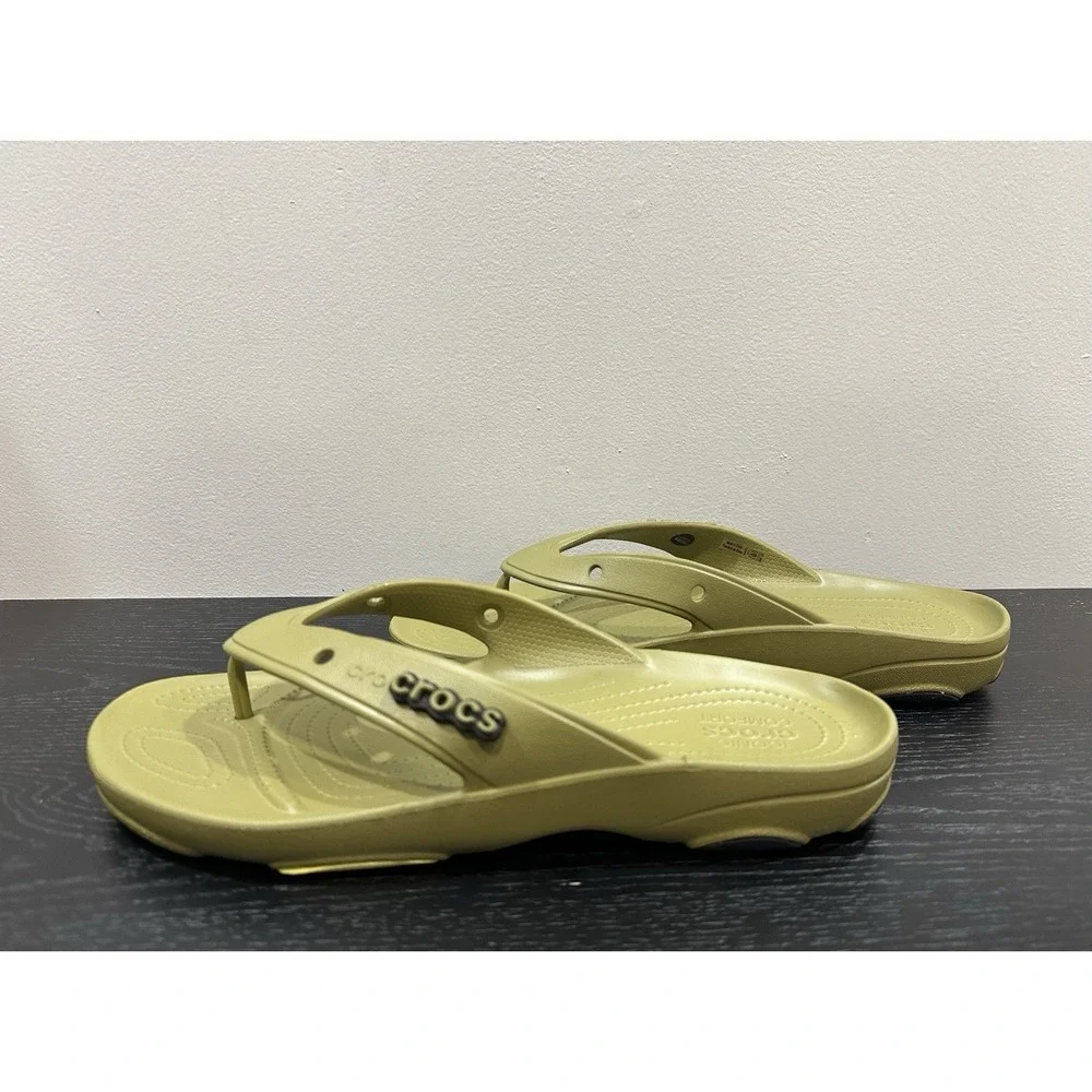 CROCS CLASSIC ALL TERRAIN FLIP MENS GREEN Flip Flops Sandals Size 10